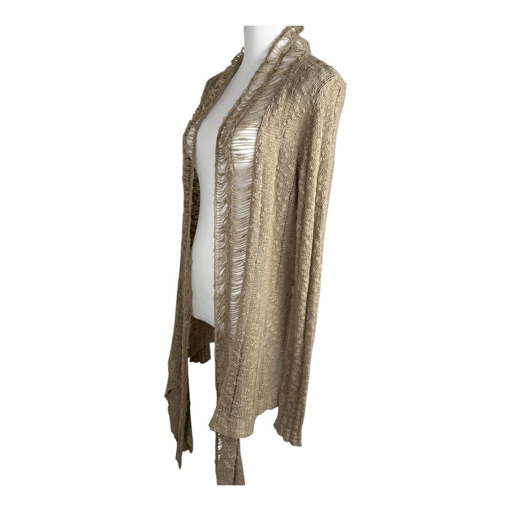 Charming Charlie Open Front Cardigan Sweater Size M‎ Neutral Hippie Beach Grume